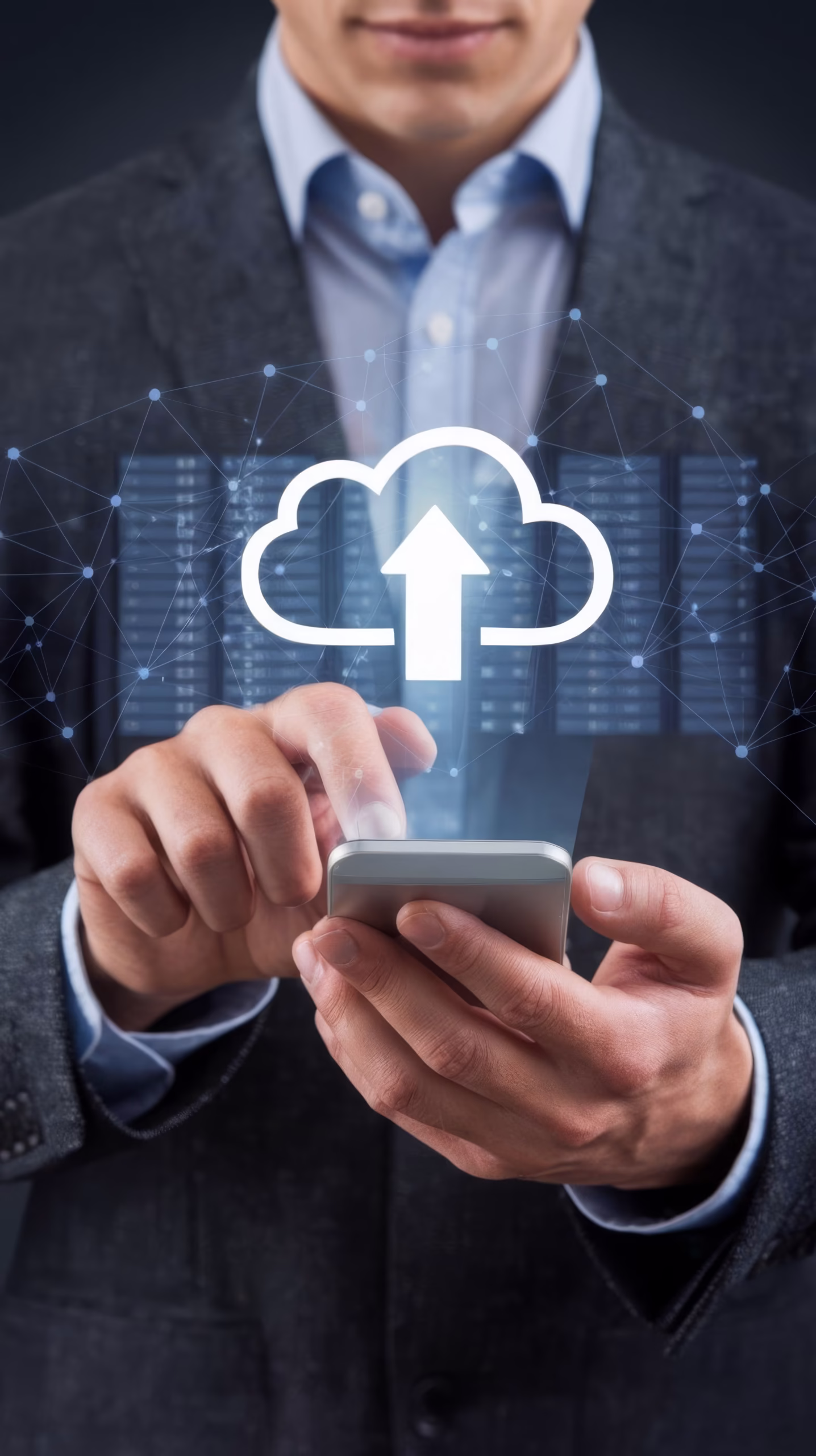 man-touching-connect-data-information-cloud-computing-technology